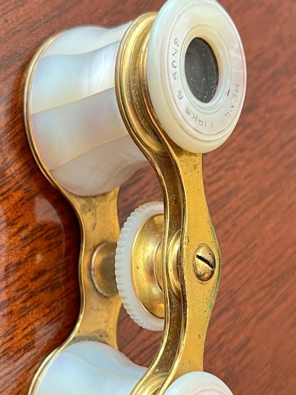 Antique Henry Birks & Sons Mother of Pearl Opera Glasses France w/ Case